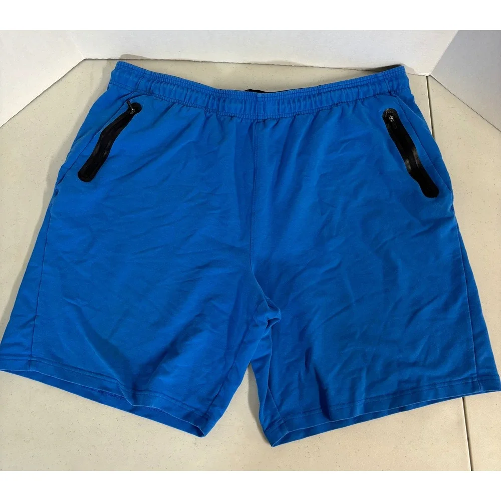 Reebok Mens Blue Athletic Training Shorts Zipper‎ Pockets 3XL REM213SH36